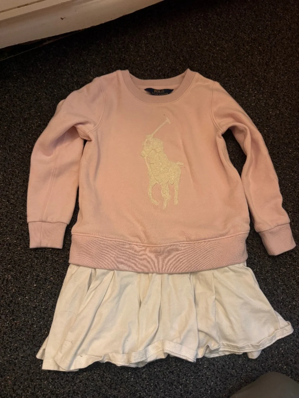 Ralph Lauren Light Pink Polo Pony Sweatshirt dress size 6 girls kids